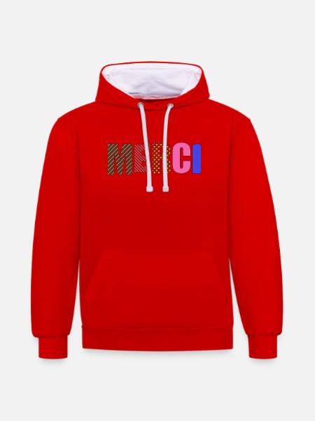 Thank you - Contrast hoodie - red/white
