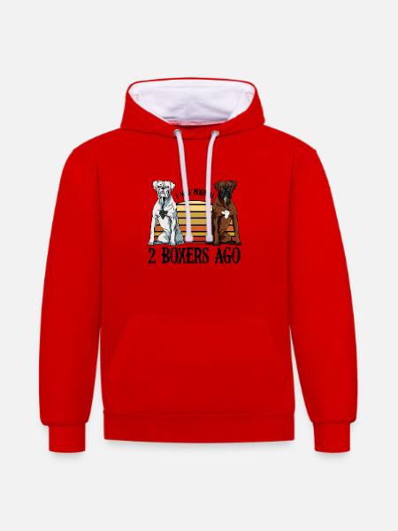 boxer - Contrast hoodie - red/white