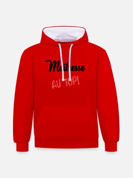 MISTRESS - Contrast hoodie - red/white