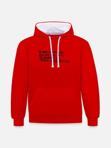 Basquiat - Kontrast-Hoodie - Rot/Weiß