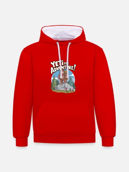 Yeti For Adventure - Contrast hoodie - red/white