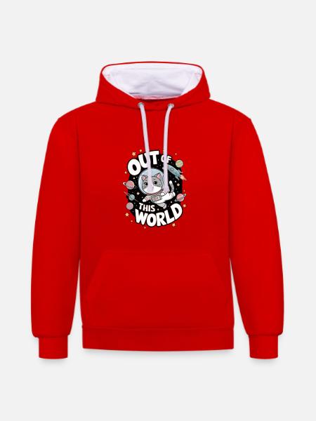 Out Of This World - Contrast hoodie - red/white