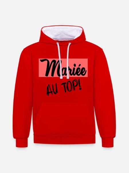 WEDDING. BRIDE-TO-BE - Contrast hoodie - red/white