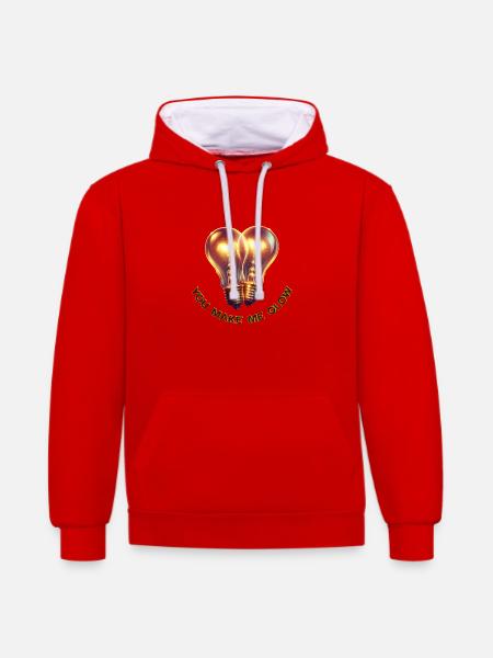 You Make Me Glow - Contrast hoodie - red/white
