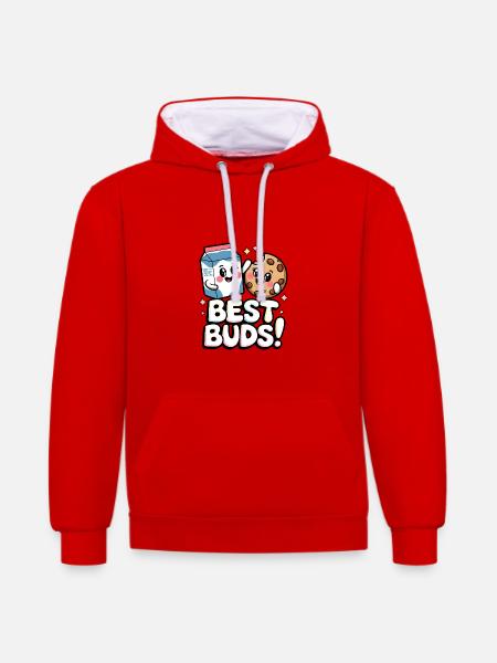 Best Buds! - Contrast hoodie - red/white