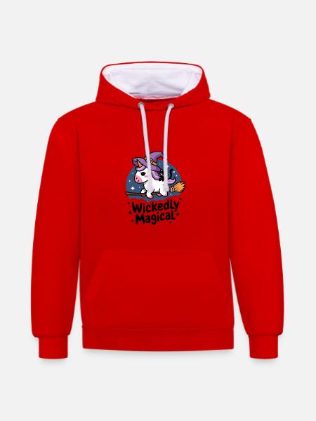 Wickedly Magical - Contrast hoodie - red/white