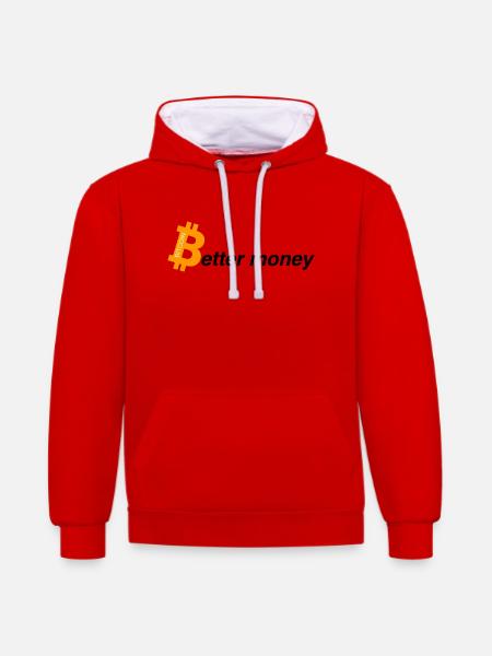 Better money - Kontrast-Hoodie - Rot/Weiß