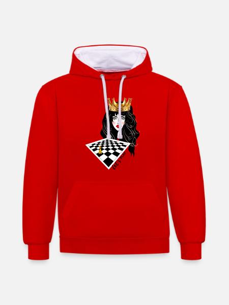 Gambit - Kontrast-Hoodie - Rot/Weiß