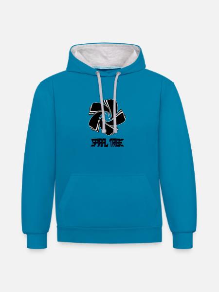 Spiral Tribe - Contrast hoodie - peacock blue/heather grey