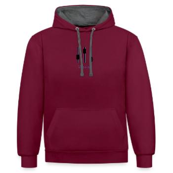 Mix It Up - Musik mixing - Kontrast-Hoodie - Weinrot/Anthrazit - Vorne - Anna (173cm) & Nico (186cm)