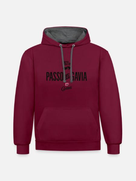 Gavia Pass - Kontrast-Hoodie - Weinrot/Anthrazit