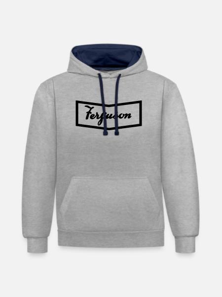 Ferguson TE20 hood logo - Contrast hoodie - heather grey/navy