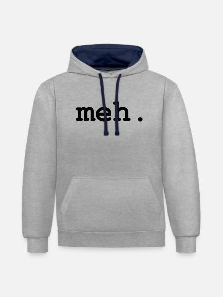 meh humor - Contrast hoodie - heather grey/navy