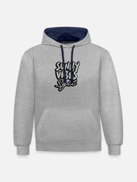 SUNNY VIBES SYLT - Contrast hoodie - heather grey/navy