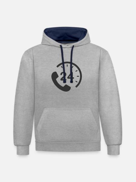 24/7 h Service - Contrast hoodie - heather grey/navy