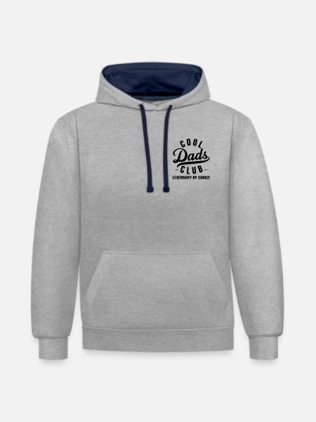 Cool Dads Club Legendary Spruch - Kontrast-Hoodie - Grau meliert/Navy