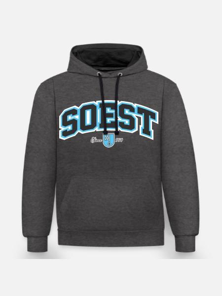 Soest - Kontrast-Hoodie - Anthrazit/Schwarz
