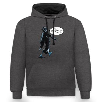 Asterix & Obelix - César veni vidi vici - Kontrast-Hoodie - Anthrazit/Schwarz - Vorne - Anna (173cm) & Nico (186cm)