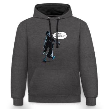 Asterix & Obelix - César veni vidi vici - Kontrast-Hoodie - Anthrazit/Schwarz - Vorne - Anna (173cm) & Nico (186cm)