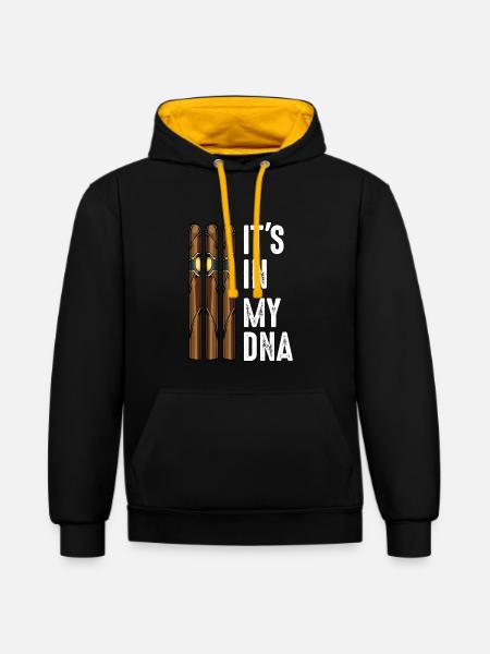 Zigarre - Kontrast-Hoodie - Schwarz/Gold