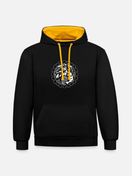Miner Logo - Contrast hoodie - black/gold