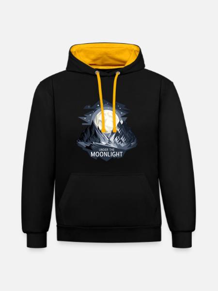 Under The Moonlight - Contrast hoodie - black/gold