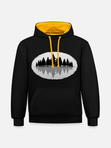Wald Forest - Kontrast-Hoodie - Schwarz/Gold