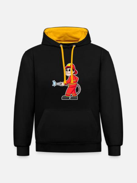 Firefighter - Contrast hoodie - black/gold