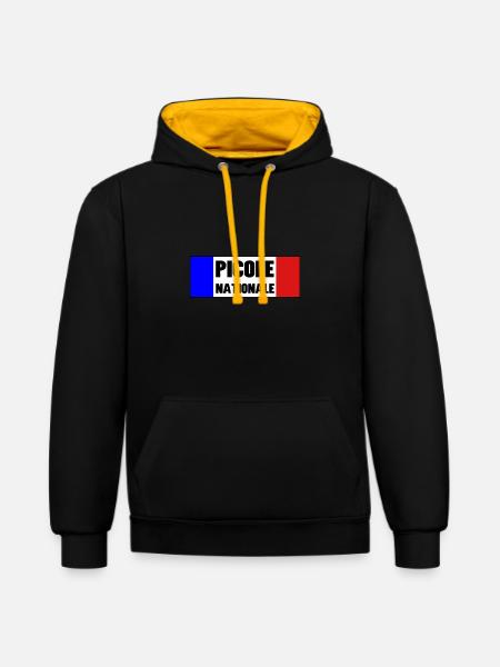 Picole Nationale - Sweat à capuche contrasté - noir/or