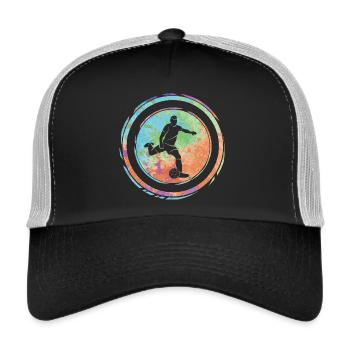 Fußball Spieler Fußballspieler Jungen Fußballer - Trucker Cap - Schwarz/Steingrau - Vorne