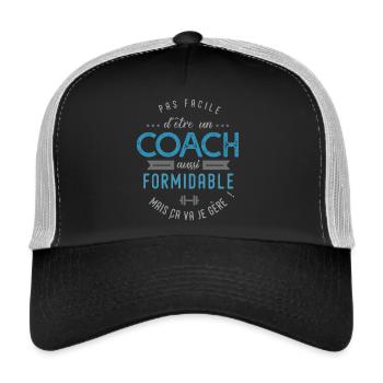 COACH entraineur sportif cadeau - Casquette trucker  - noir/gris pierre - Devant