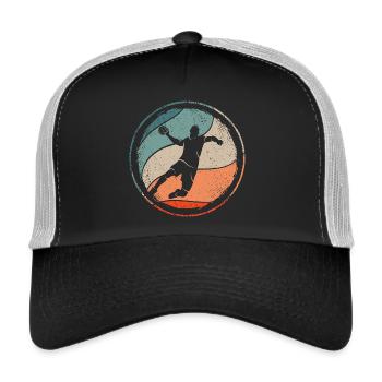 Handball Handballspieler Jungen Handballer - Trucker Cap - Schwarz/Steingrau - Vorne