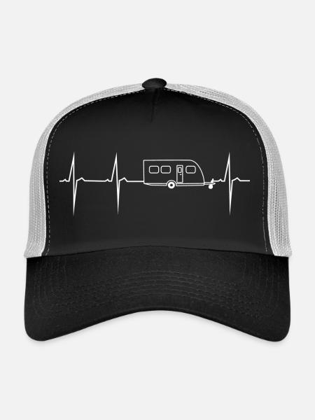 herzschlag wohnwagen - Trucker Cap - Schwarz/Steingrau