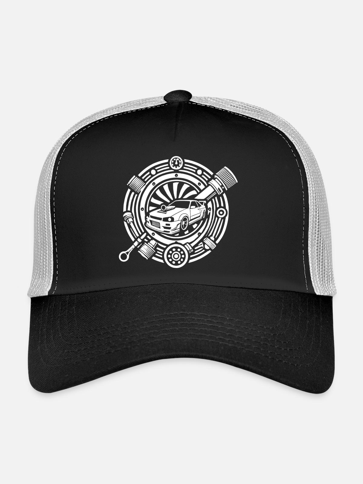 Logo de tuning automobile - Casquette trucker - noir/gris pierre - Devant