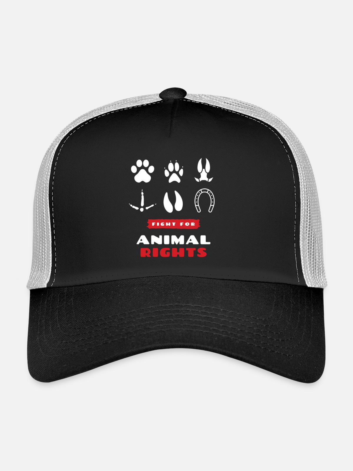 droits des animaux - Casquette trucker  - noir/gris pierre - Devant