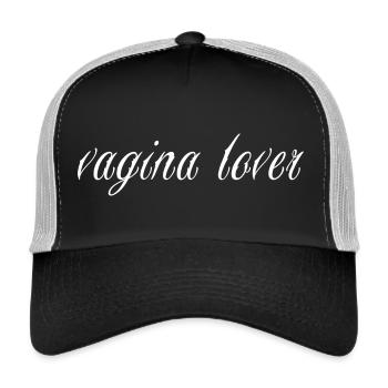 Vagina Lover Design - Trucker Cap - Schwarz/Steingrau - Vorne