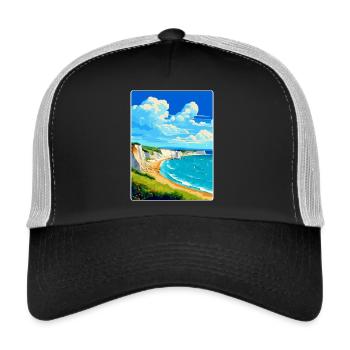 Isle Of Wight Vintage Travel Poster WPA Souvenir - Trucker Cap - black/stone grey - Front