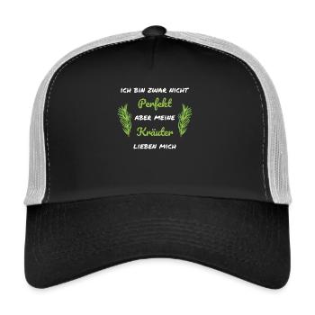 Kräuter Wildkräuter Gärtnerin - Trucker Cap - Schwarz/Steingrau - Vorne