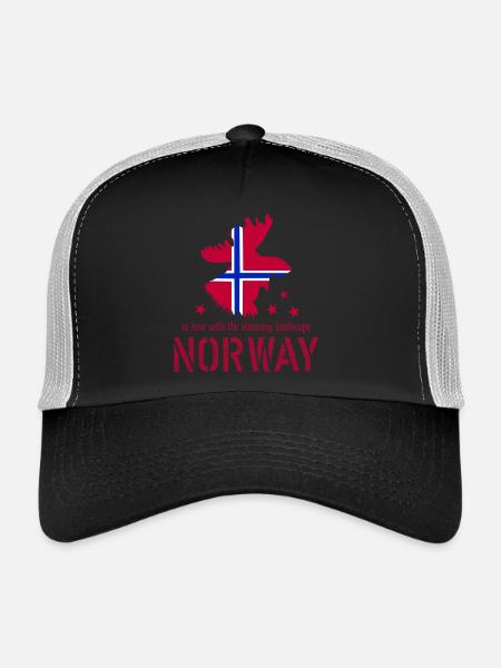 Norwegen Elch norge - Trucker Cap - Schwarz/Steingrau