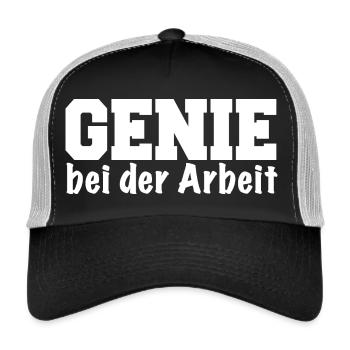 Genie bei der Arbeit lustiger Spruch Geschenk - Trucker Cap - Schwarz/Steingrau - Vorne