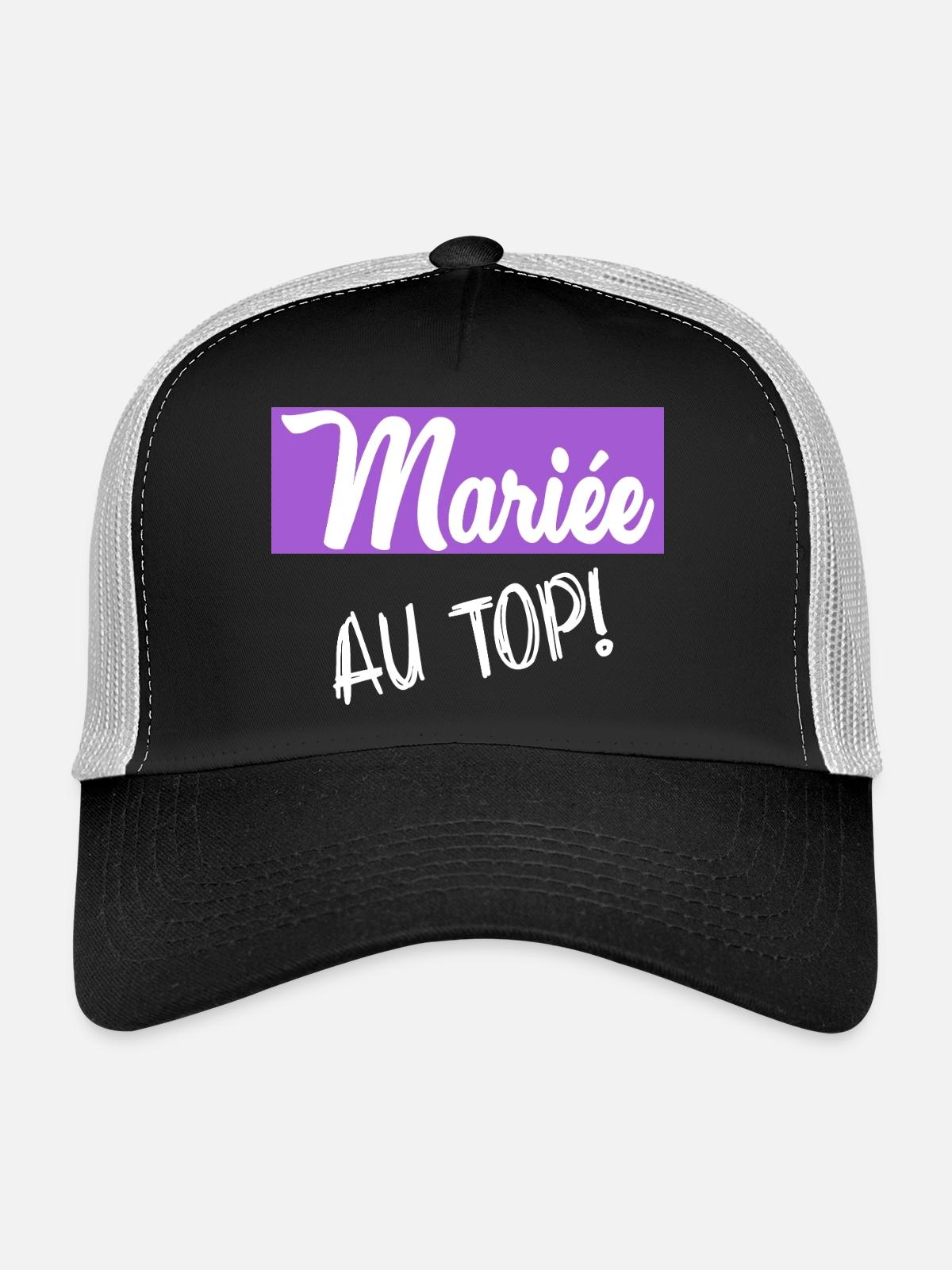 EVJF. MARIEE - Casquette trucker  - noir/gris pierre - Devant