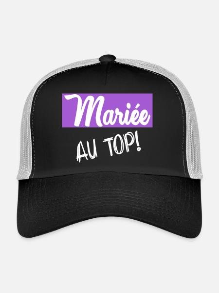 EVJF. MARIEE - Casquette trucker  - noir/gris pierre - Devant
