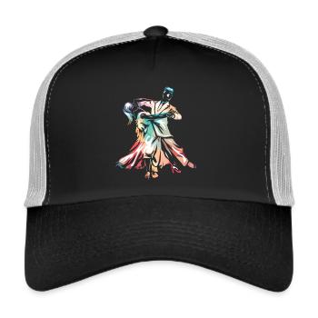 Beschwingter Foxtrott Tanzabend - Trucker Cap - Schwarz/Steingrau - Vorne