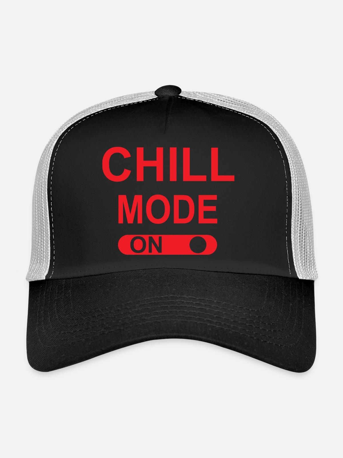 Chill mode ON - Casquette trucker - noir/gris pierre - Devant