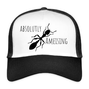 ameise - Trucker Cap - Weiß/Schwarz - Vorne