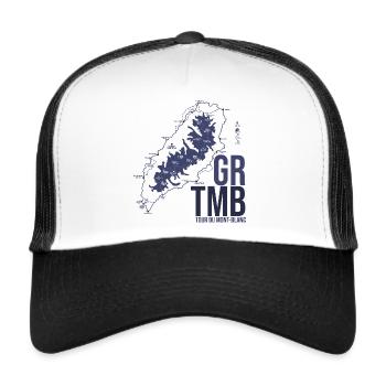 Tour du Mont Blanc TMB Trek Randonnée Alpes - Casquette trucker  - blanc/noir - Devant