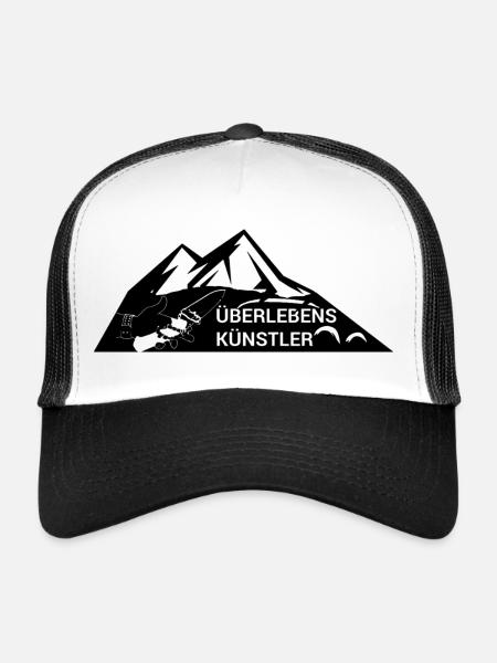 Survival-Ready #Überlebenskünstler - Trucker Cap - Weiß/Schwarz