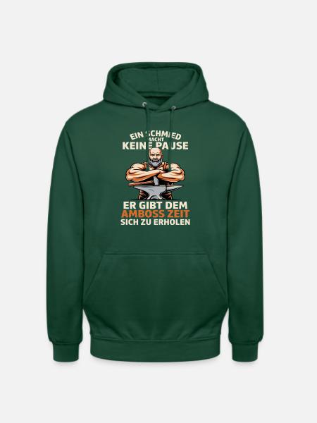 Schmiedekraft am Amboss - Unisex Hoodie - Flaschengrün