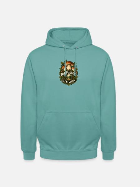 Fundort bleibt geheim Pilzwald - Unisex Hoodie - Pastelltürkis
