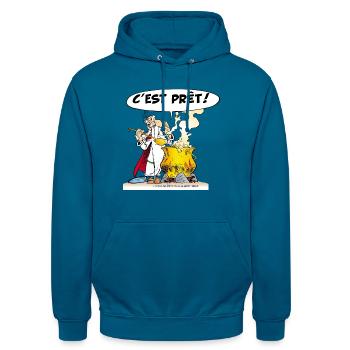 Asterix & Obelix - Miraculix Potion Magique Potion - Sweat-shirt à capuche unisexe - bleu profond  - Devant - Alina (178cm) & Michal (187cm)
